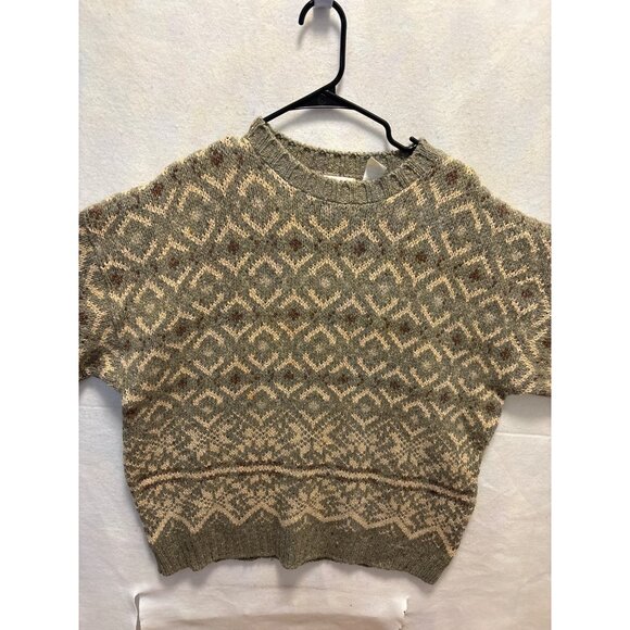 Claiborne Vintage Wool Blend Sweater L Geometric Pattern USA Made - Picture 1 of 9